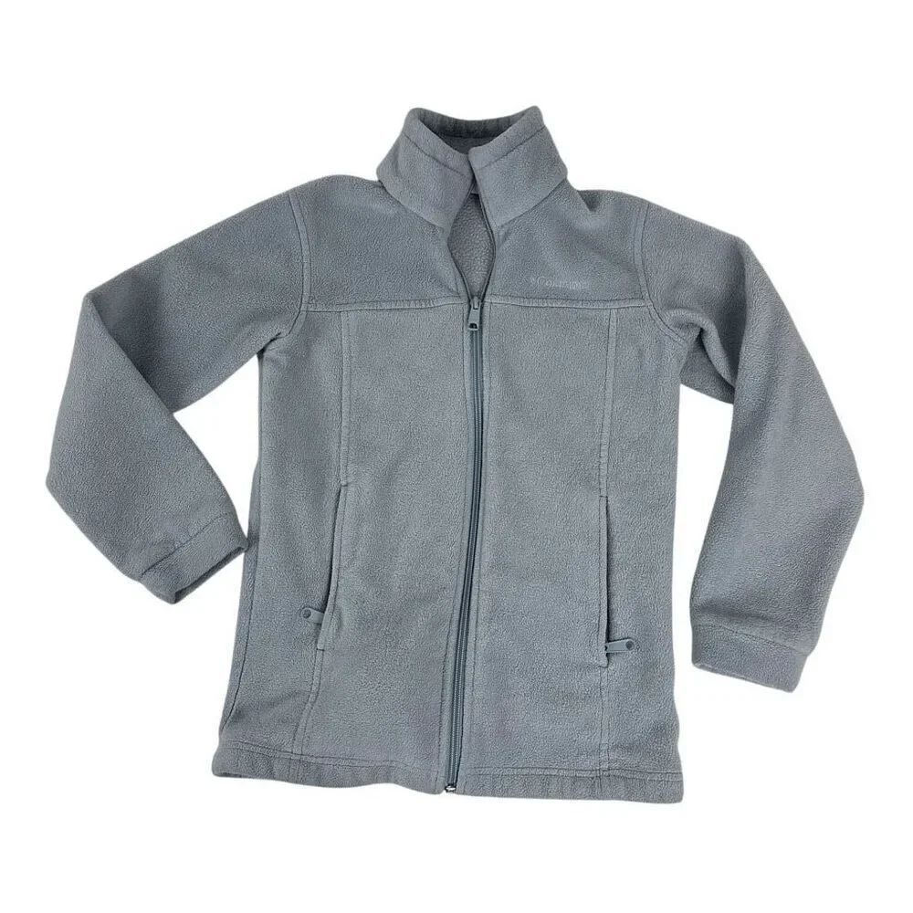 Columbia Girls Gray Fleece Full Zip size Medium 10/12